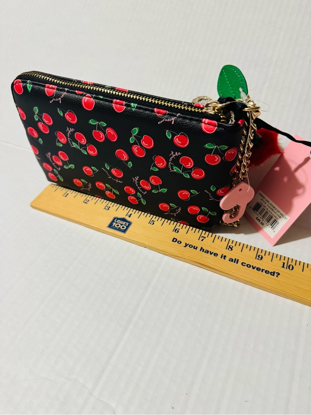 Juicy Couture Red and black Cherry girl Double-Zip wristlet Wallet BNWT - Picture 3 of 8